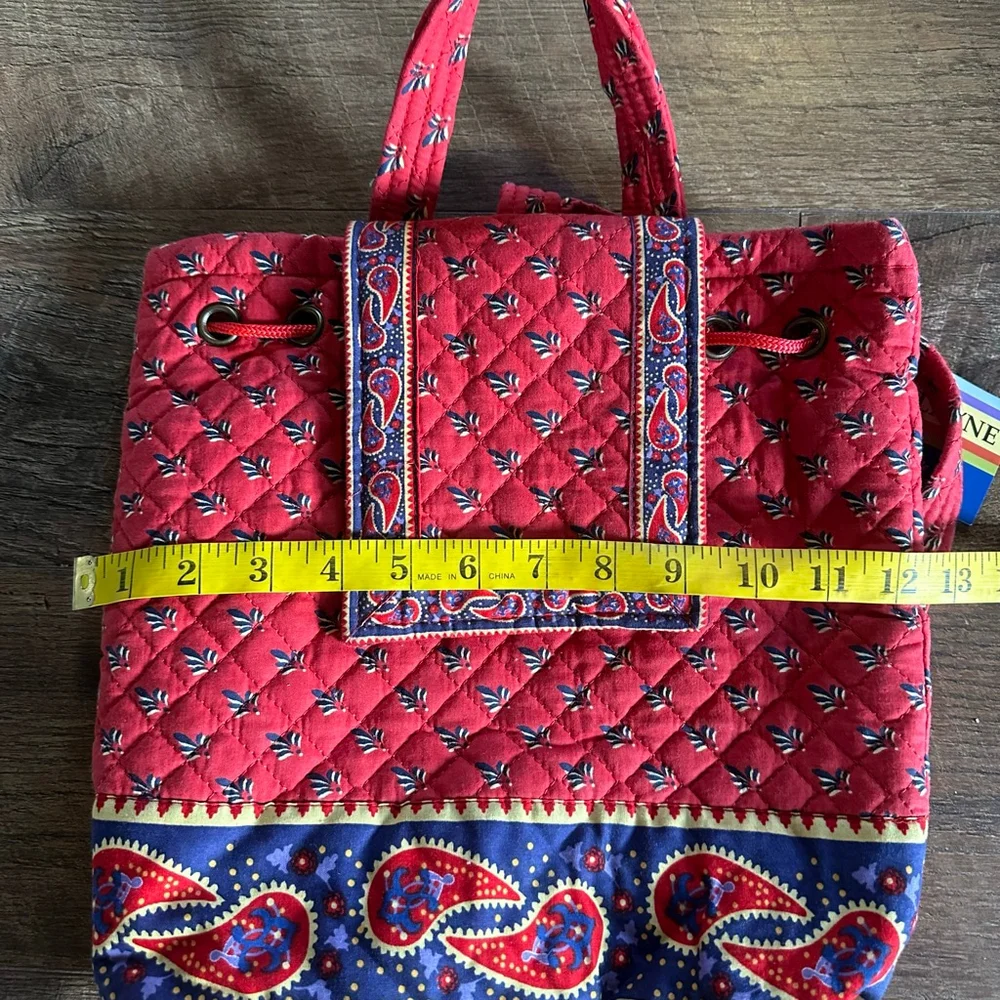 Women's Taylor Layne Quilted Backpack Red Blue Paisley NWT